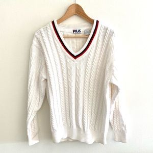 Fila men’s white tennis sweater size: M excellent condition
